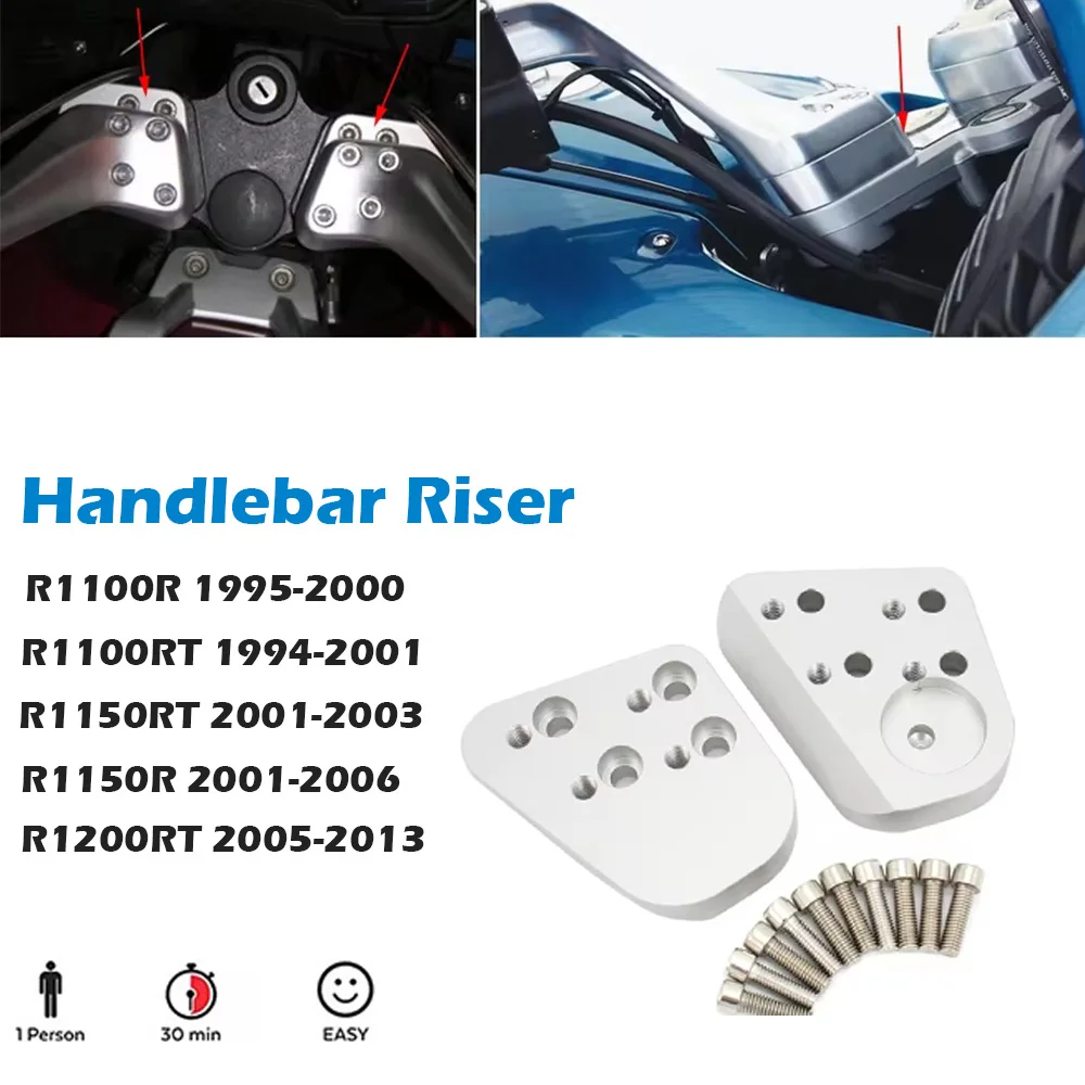 

For BMW R1100RT 1994-2001 R1150RT 2001-2003 R1200RT R1100R R1150R New Motorcycle Accessories Silver Handlebar Riser Parts