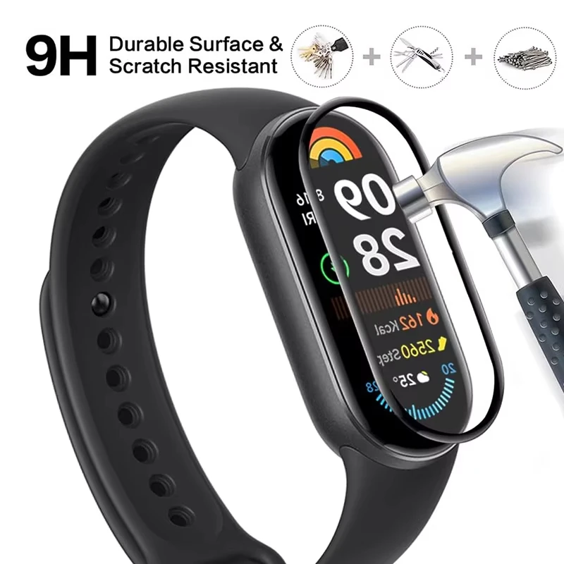 Film de protection d'écran pour montre intelligente Xiaomi mi band 8 7, souple HD 3D, verre trempé nano-revêtement complet Mi band 7 6 5 4 3, accessoire