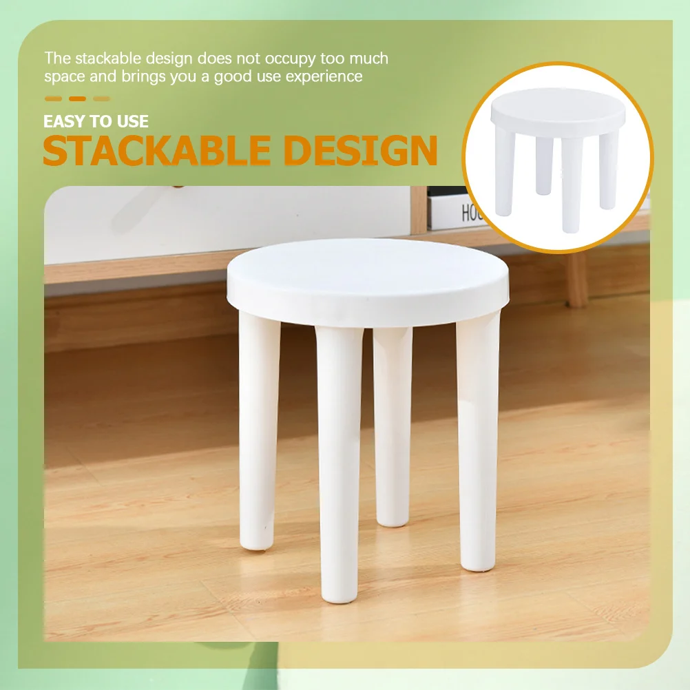 Premium Stool Non-Slip Bathroom Footstool Shoe Changing Step Bedroom Living Room Stackable Lightweight