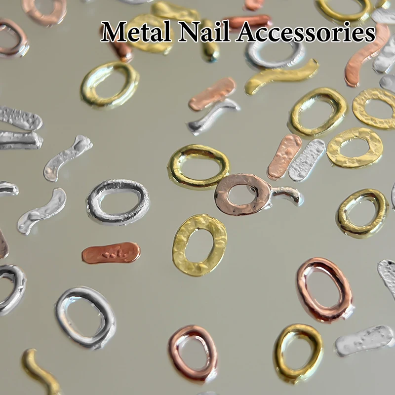 20 pezzi di ciondoli per nail art intrecciati barocchi, gioielli in metallo irregolari, fondo piatto, accessori ovali a forma cava per unghie creative