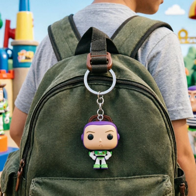 Colgante de Personajes de Toy Story, Modelo Funko Pop de PVC, Woody, Buzz Lightyear, Alien, Rose Bear, con Caja