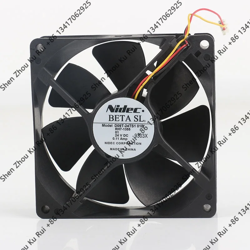 

Three-wire D09T-24TS1 01B New Nidec 5V 12V 48V DC 24V 0.11A AC EC 9025 90X90X25MM 9CM Inverter Double ball bearing Cooling fan