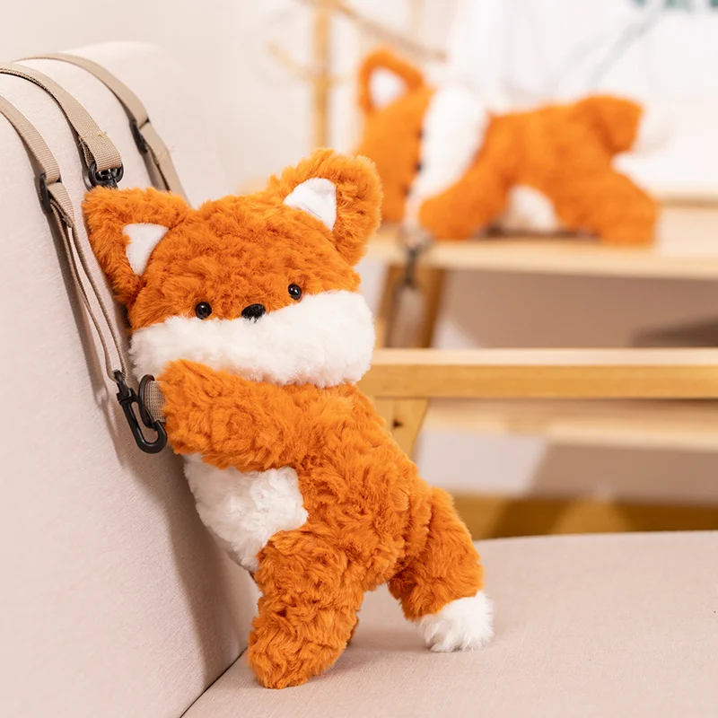 Плюшевые рюкзаки Highland Cow Fox с милыми животными, пушистые школьные сумки, кавайный мягкий пенал, сумки на плечо, детские подарки на день