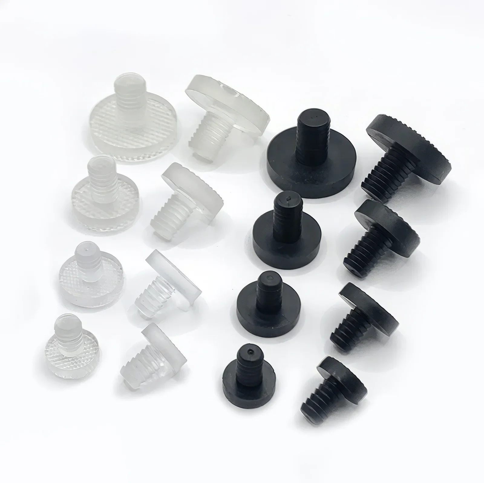 10/5Pcs Transparent/black Furniture Embedded Bumper Rubber Grippers Furniture Hole Plug Cover Push in Foot Pad Floor Protector