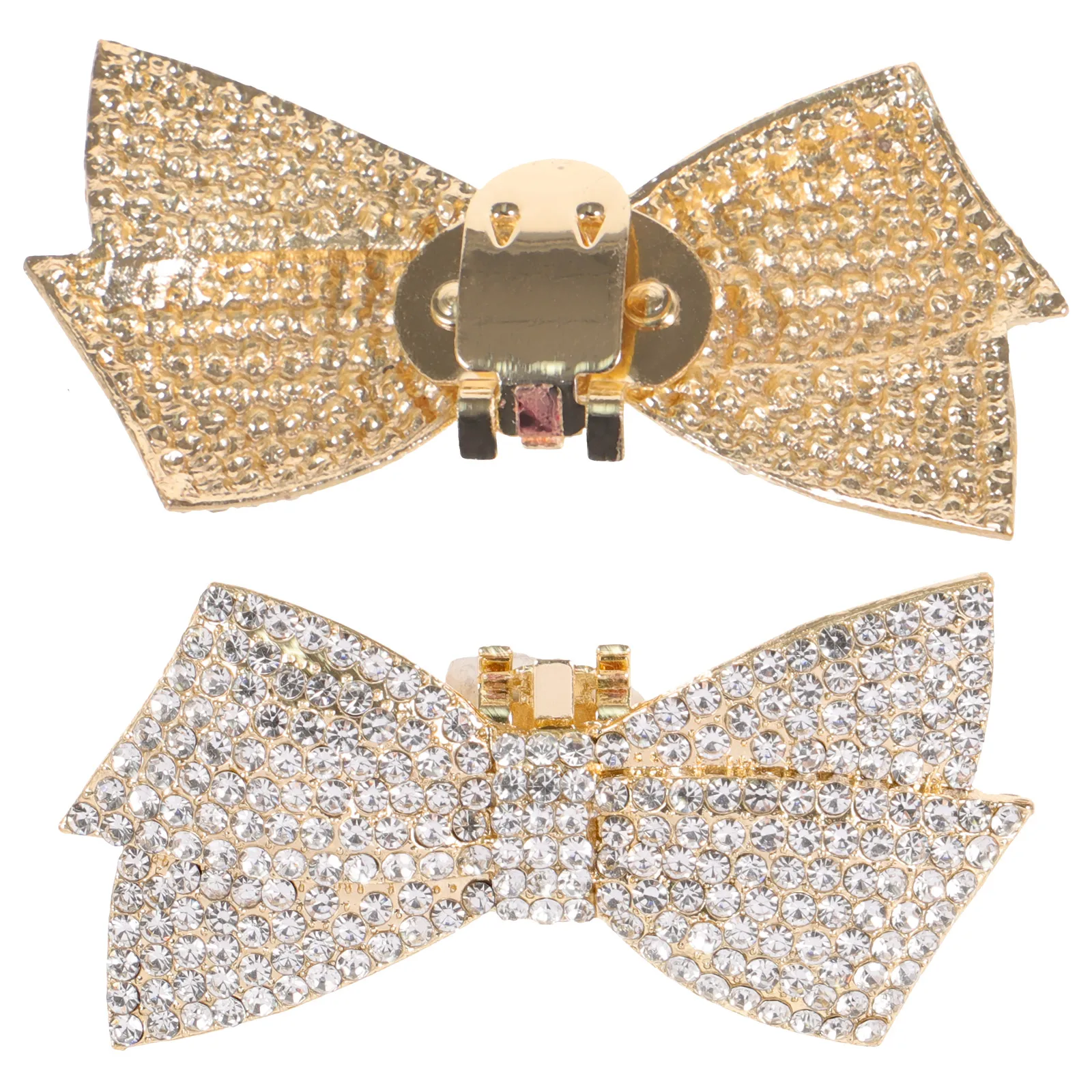 

2pcs Sparkling Bow Shoe Clips Rhinestone Decorative Accessories For Wedding Bridal High Heels Flats Shoe Charms Jewelry Buckle