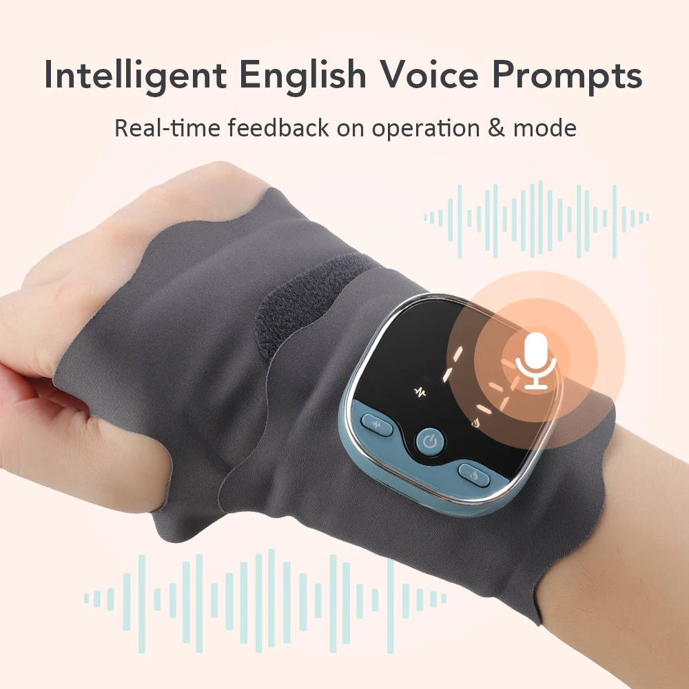 Cordless Wrist Massager Electric Heating Wrist Brace EMS Hand Support 3 Heat Levels 5 Modes For Men Women