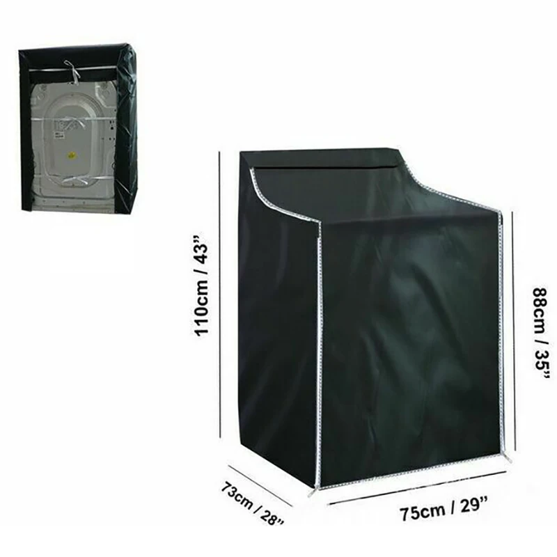 洗濯機カバー 洗濯機カバー 洗濯乾燥機保護 防塵 防水 日焼け止めカバー-シルバー