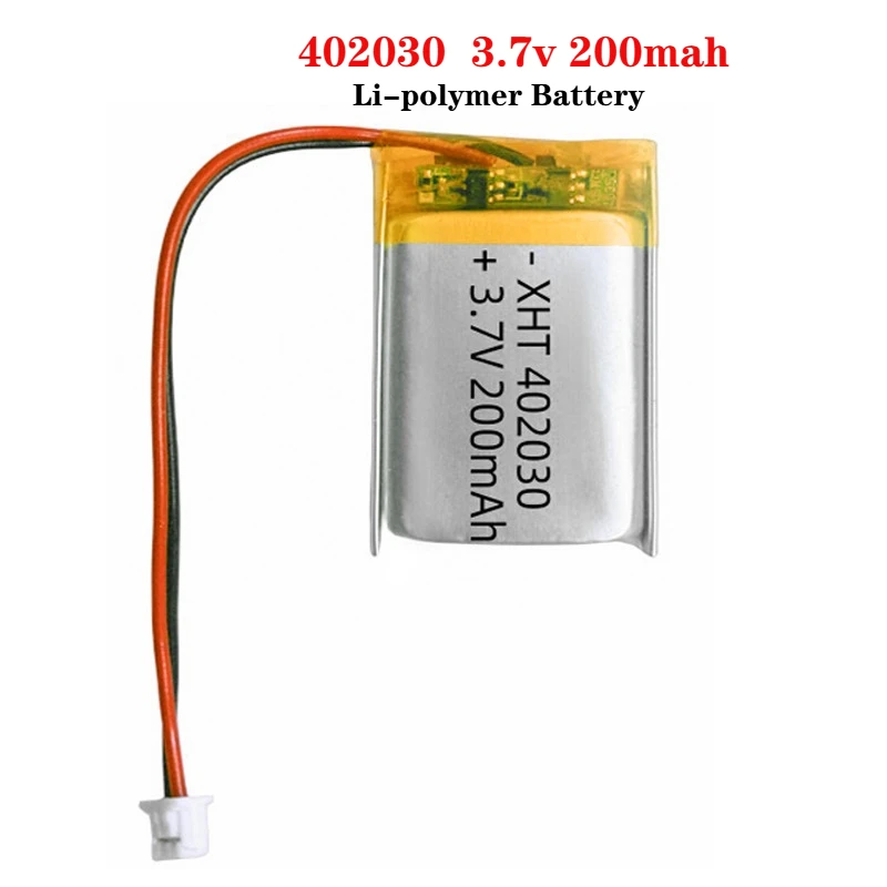 

402030 200mAh 3.7V Lithium Polymer Battery for MP3 MP4 Player Anti-loss Device Electronic Toy Fishing Lamp Mouse Headphones