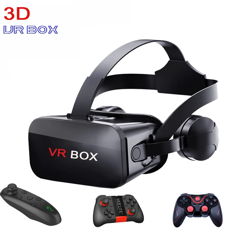 Original VR Virtual Reality 3D Glasses Box Stereo VR Google Cardboard Headset Helmet for IOS Android Smartphone,Wireless Rocker