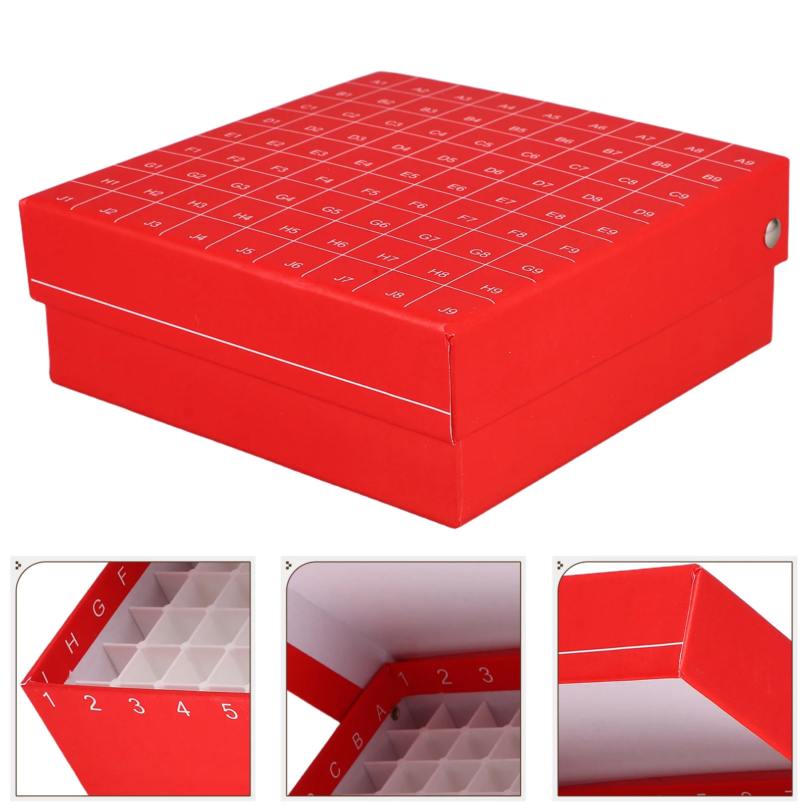 

Cardboard Freezer Box Fliptop Lid 81 Grid Vial Storage Rack Tube Organizer Lab Sample Box Cardboard Vial Rack