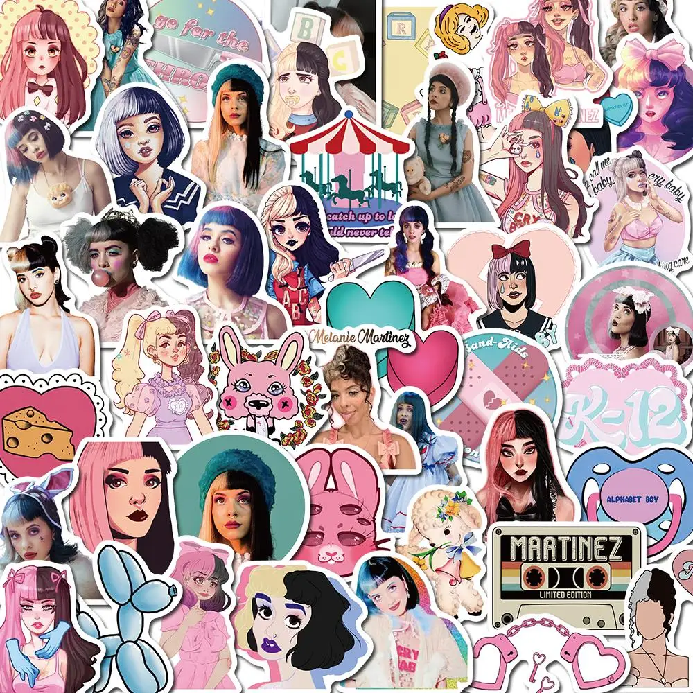 50PCS Melanie Martinez Singer Music Stickers Vintage For DIY Kids Notebook Luggage Motorcycle Laptop Refrigerator Decal Toys