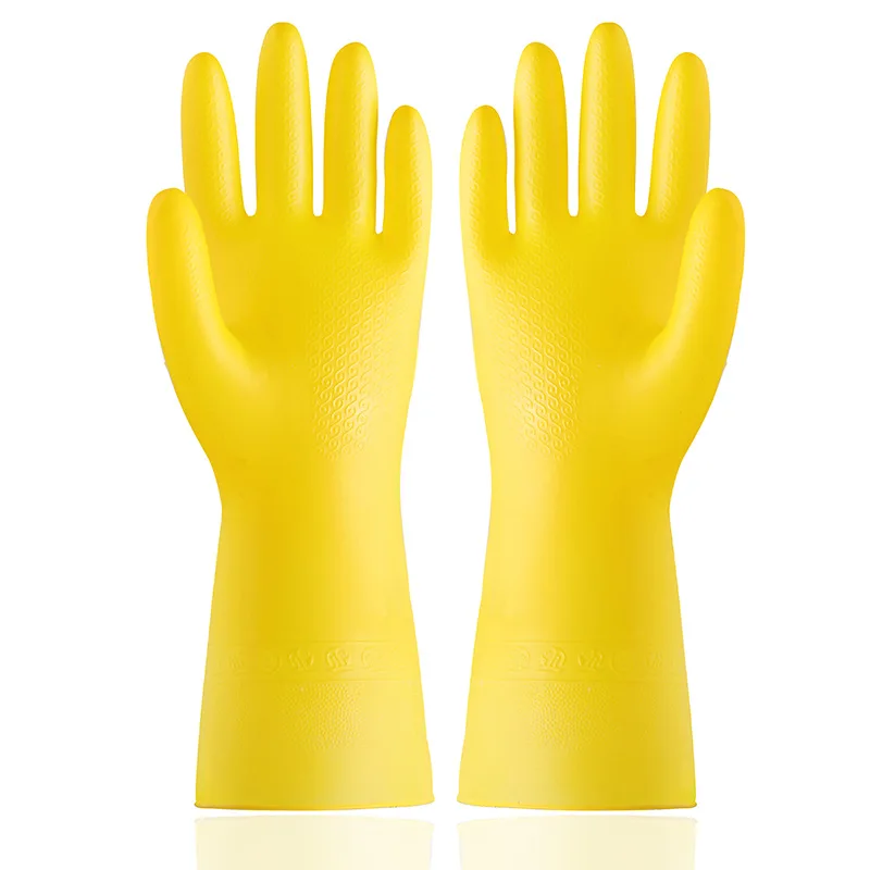 1Pair Waterproof Rubber Latex Dish Washing Gloves Kitchen Durable Cleaning Housework Chores Dishwashing Tools Female