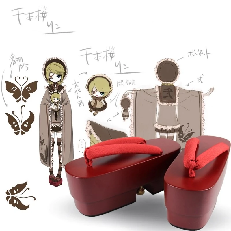 

Cosplay Shoes Japanese Style Women Geta High Heel Performance Shoes Outdoor Clogs Kimono Shoes