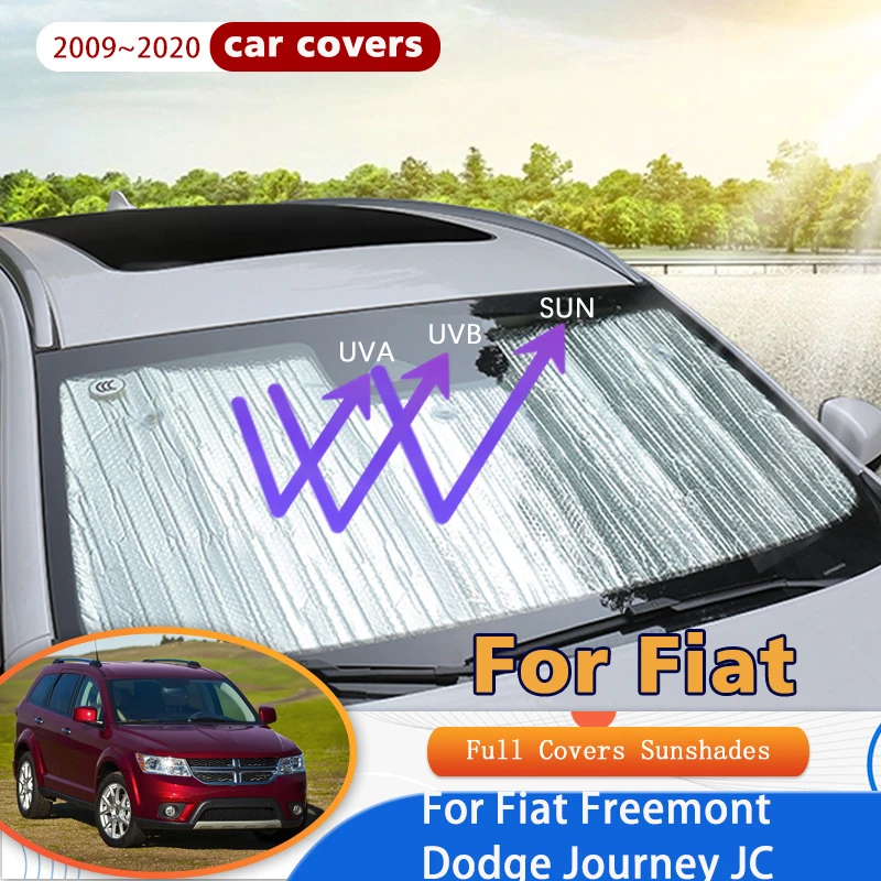 Car Full Coverage Sunshades For Fiat Freemont Dodge Journey 2009~2020 Anti-UV Sunscreen Windows Sunshade Cover Auto Accessories