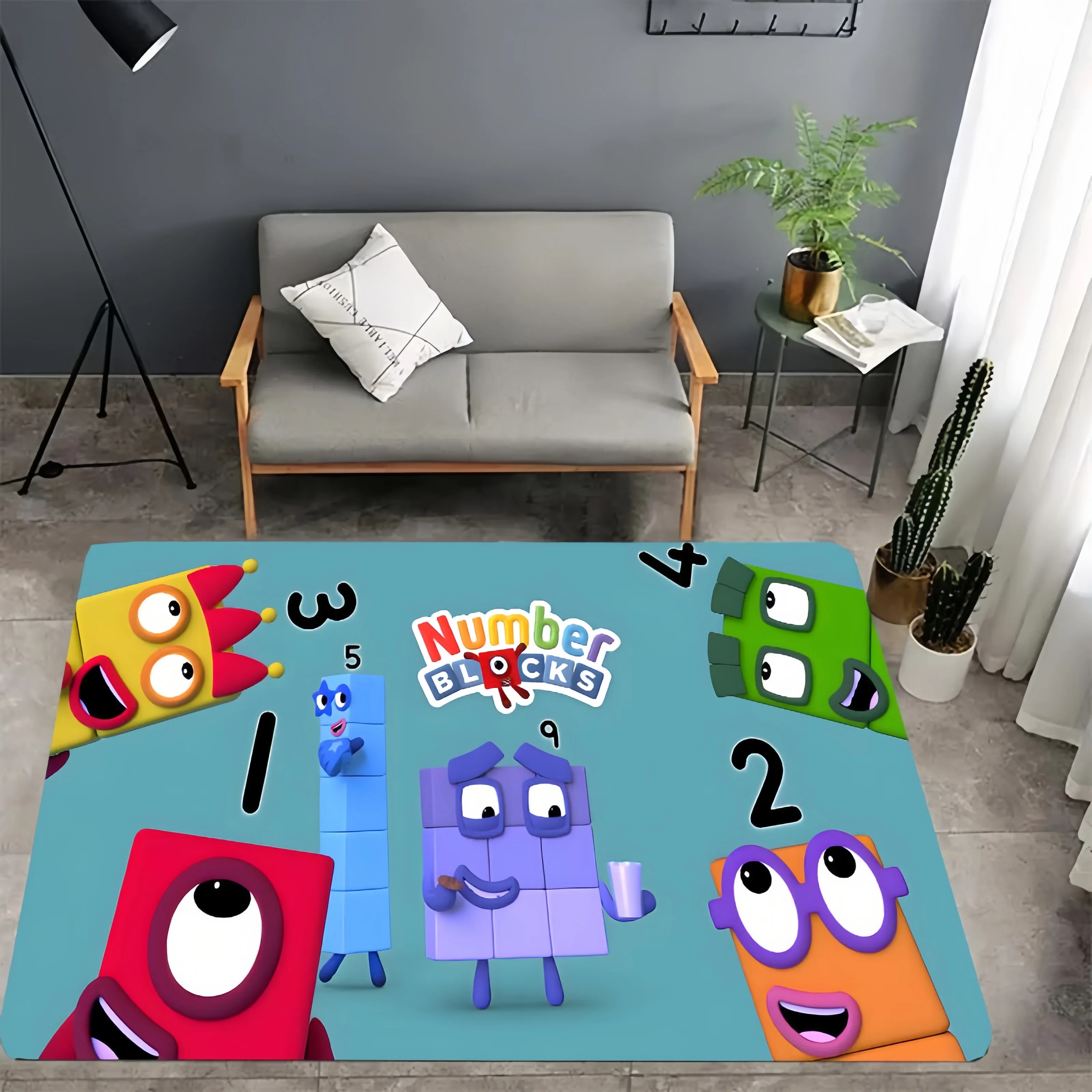 cartoon N-Number-Blocks printed carpet living room bedroom area home decor children's room baby pad bathroom kitchen carpet gift