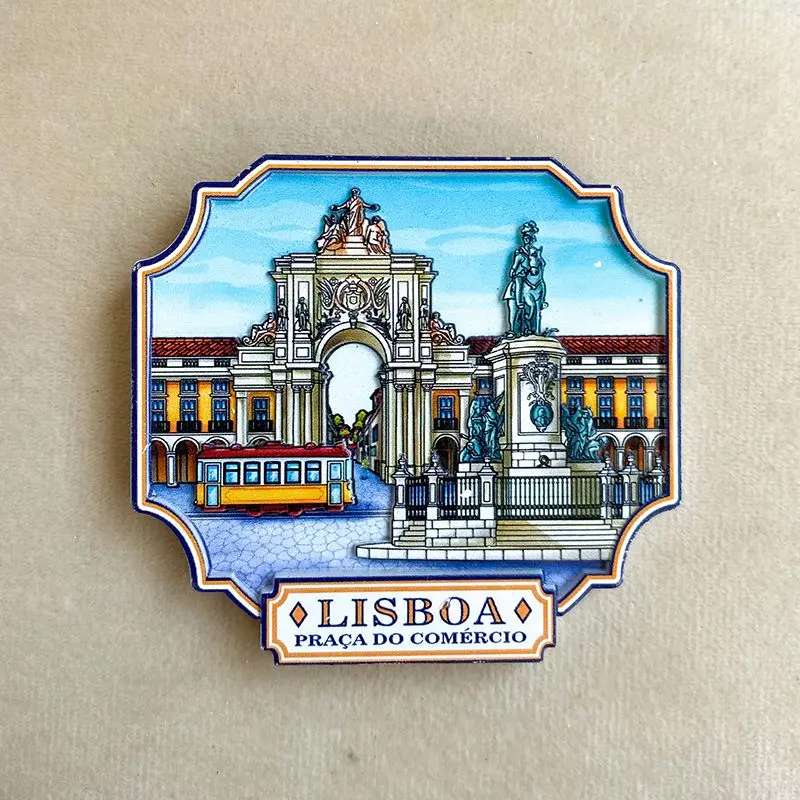 

Lisbon, Portugal Travel Souvenirs3d3D Statue Building Magnetic Fridge Magnet Creative Personalized Decoration