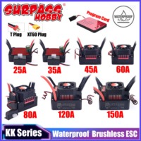 SURPASS HOBBY KK Series Waterproof Brushless ESC 25A 35A 45A 60A 80A 120A 150A T/XT60 Plug for 1/8 1/10 1/12 1/16 1/20 RC Car