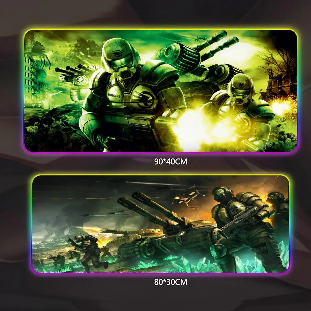 

Коврик для мыши C-command And C-conquer, геймерский люминесцентный светодиодный коврик для мыши, игровой стол, RGB настольный коврик, клавиатура, коврик для мыши для ПК