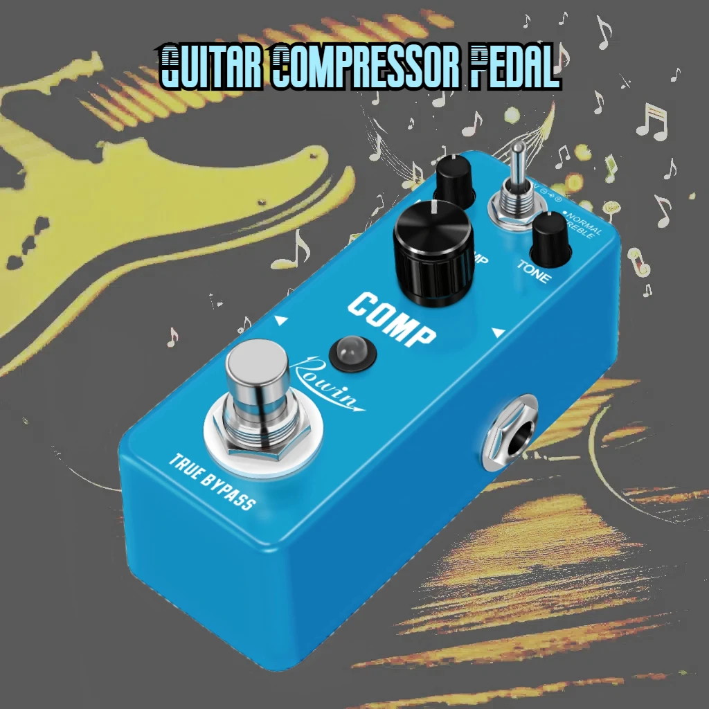 Rowin Ultimate Optical Comp Guitar Effect Compressor Pedal Asharper Sound Compression Studio Grade Effectors True Bypass