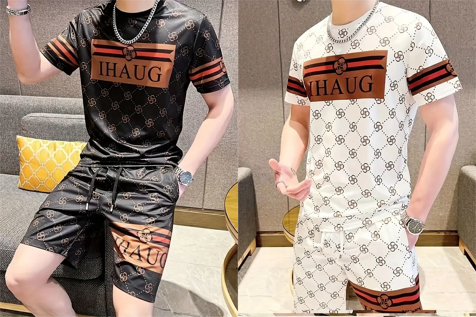 

2025-26 Summer Hot-selling New Fashion Design Luxury Suit 3D Printing Street Breathable Quick-drying T-shirt Shorts Suit