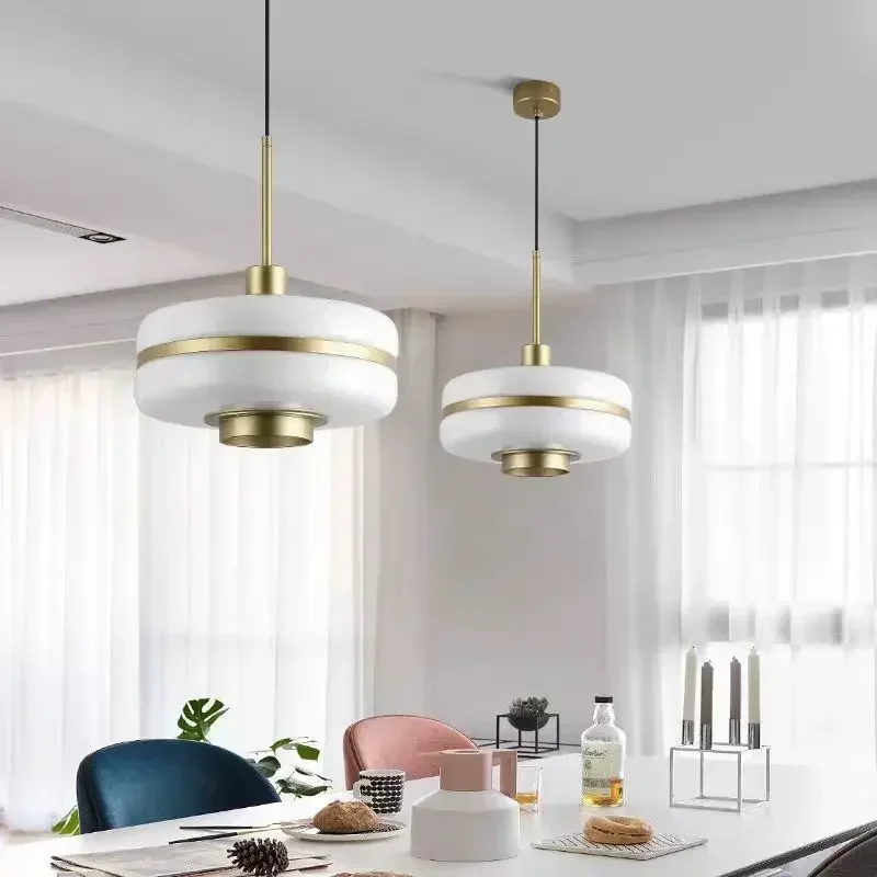 Milky Glass Pendant Light Ceiling Hanging Lamps Suspension for Kitchen Dining Living Room