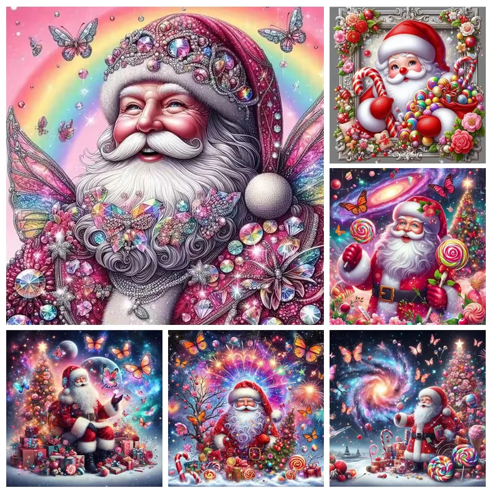 5D Diy Diamond Painting Merry Christmas Diamond Mosaic Children's Hobby Santa Claus Gift Cross Stitch Cartoon Picture Home Decor