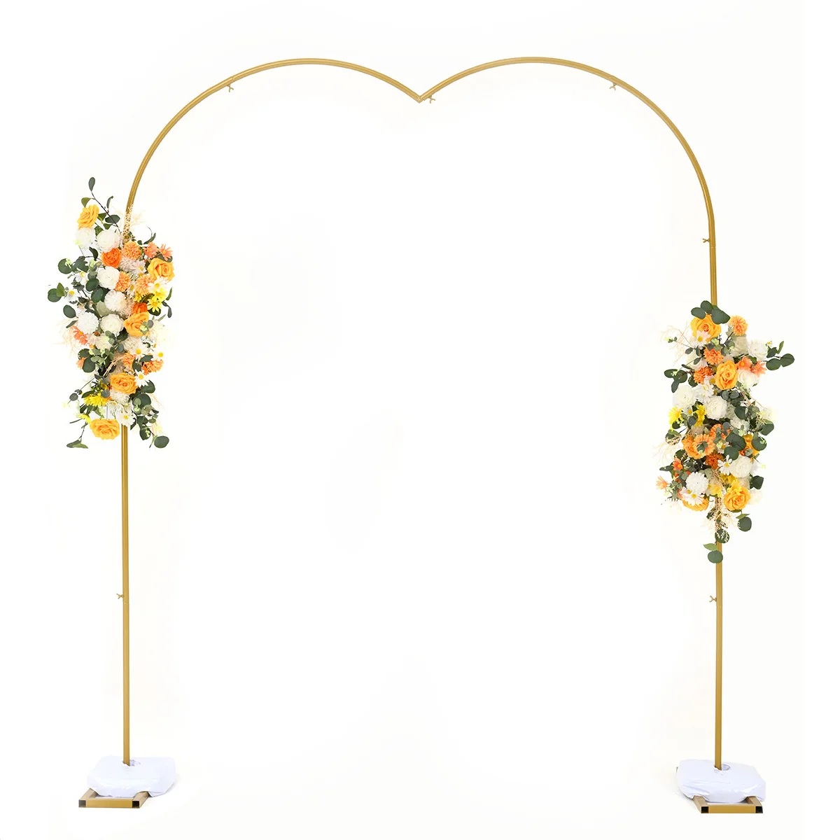 

7.8FT Heart Arch Wedding Backdrop Stand for ChristmasGold Flower Heart Arch Stand for Proposal Parties Baby Shower Birthday