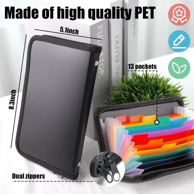 A6 Colorful Expanding File Folder Bag Wallet Documents File Pouch Bill Expanding Folders Organizer Office Binding Supplies