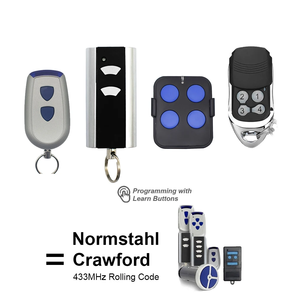 

4 Styles Normstahl / Crawford Garage Door Remote Control Gate EA433 4K 2KS 2KM RCU433 2K 4K CRAWFORD T433-4 N002800 433.92MHz