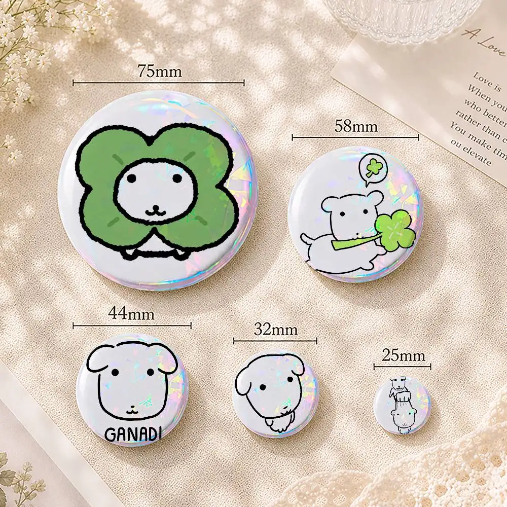 

Cute D-Dew G-Ganadi dog Badges Brooches Personalized Tinplate Enamel Pins Creativity Printed Pictures Text Metal Lapel Gift