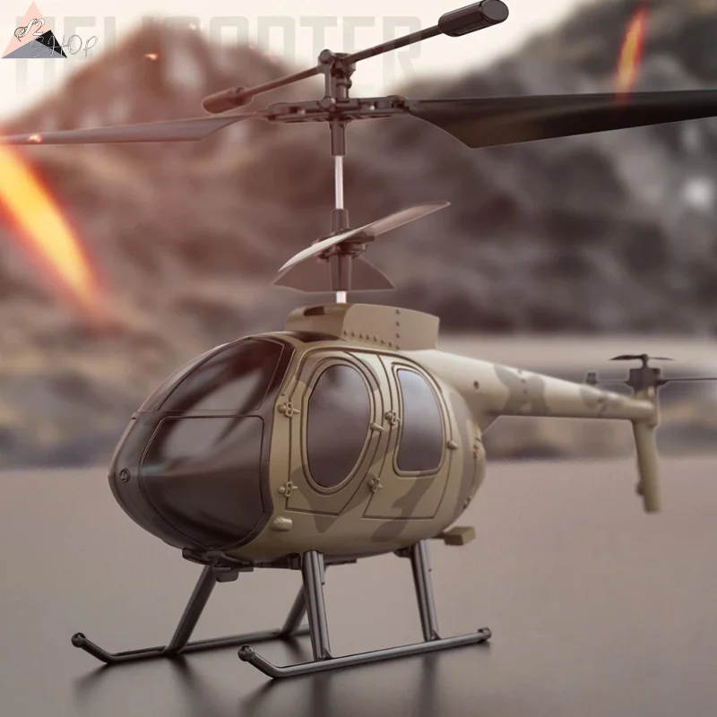 Delin MD500 Camouflage RC Helicopter One Key Return Remote Control Aircraft Multi-function Electric Toy