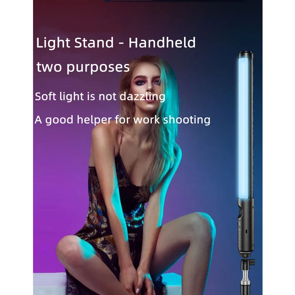 RGB LED portátil PD carga rápida Bluetooth Multicolor luz de fotografía ajustable con trípode soporte LED luz de relleno