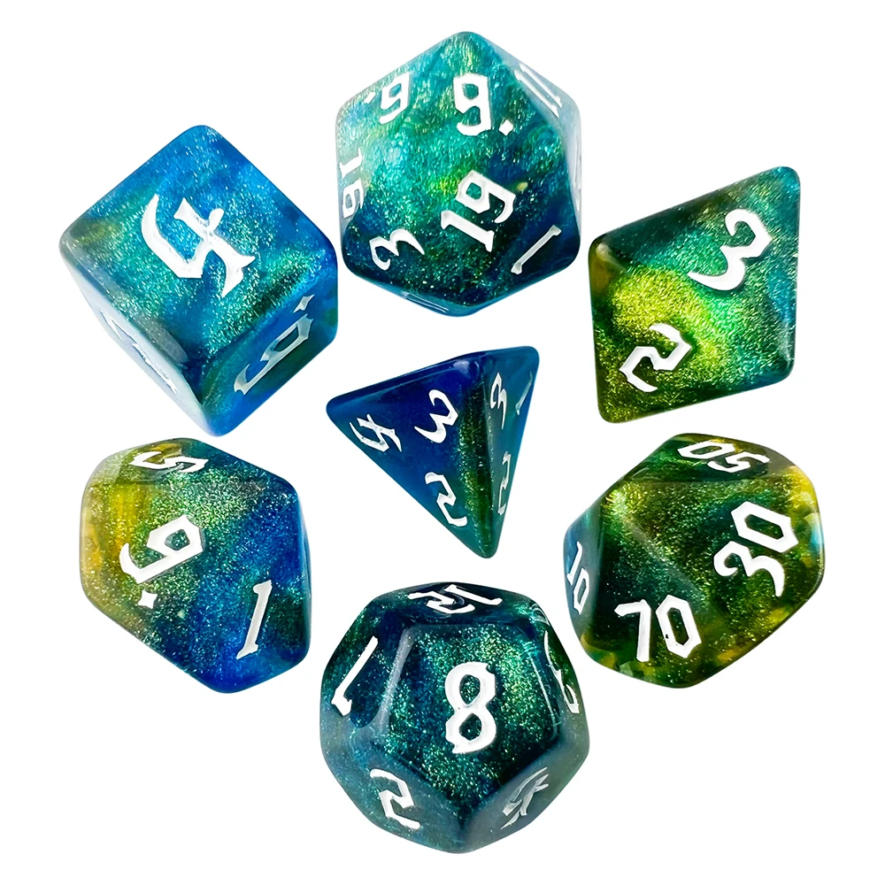 New Release Polyhedral Dice TRPG DND Game set 7Pcs/Set D4 D6 D8 D10 D12 D20 Multi Sides for Board Game with Various Colors