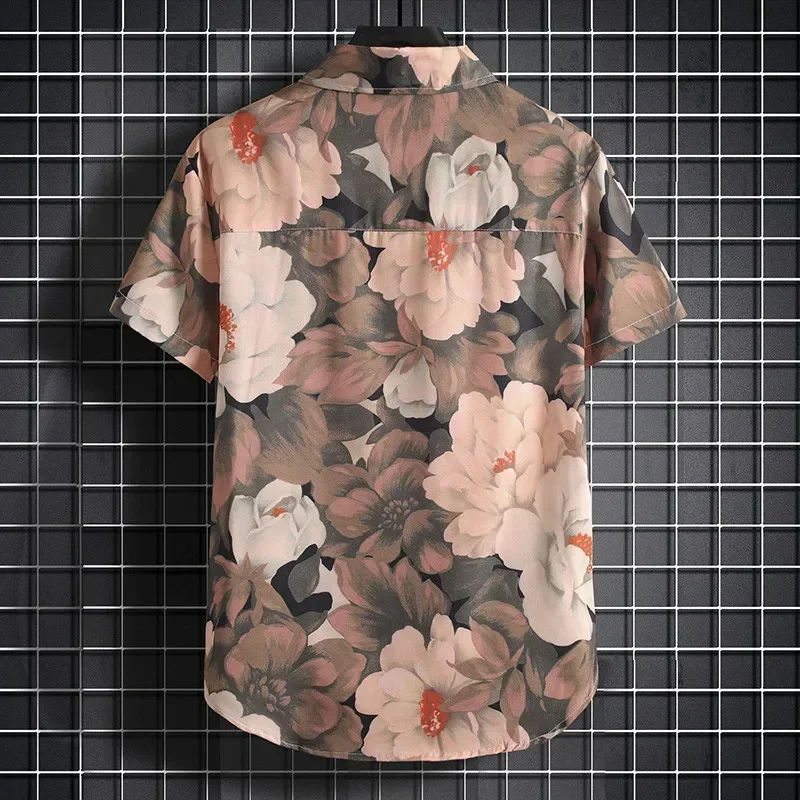 Top Quality Men's Turtle Neck Print Shirts for Beach Wear