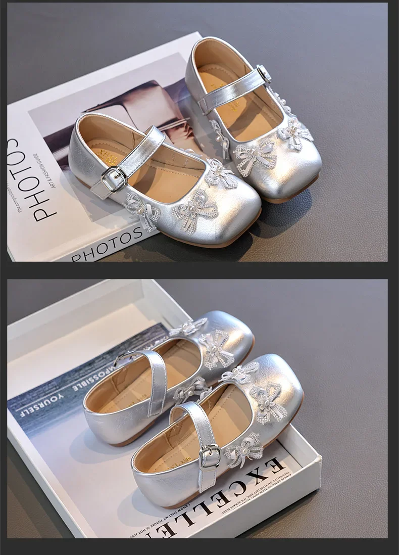 Mädchen Frühling Herbst Neue Prinzessinnen-Schuhe Weiche Sohle Rutschfest Quadratischer Schnitt PU-Leder Modische Mary Jane Schülerverschuhe – Detail 13