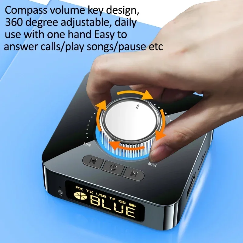 Bluetooth Receiver Transmitter LED BT 5.0 Stereo AUX 3.5mm Jack RCA Handsfree Call TF U-Disk TV Car Kit Wireless Audio Adapter