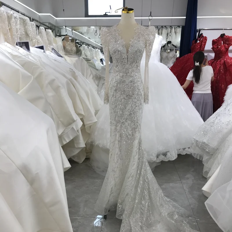 

Kisswhite Green Collection Customized Real Work Beads Wedding Dresses Mermaid Styles for Bride