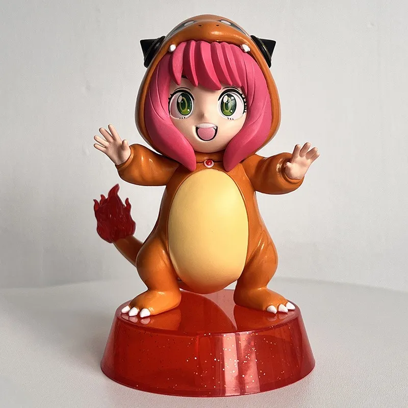 

Spy×Family Anya Cos Charizard Cute Girl Originate Action Figure Toys Statue Creative Collect Decoration Anime Birthday Gifts