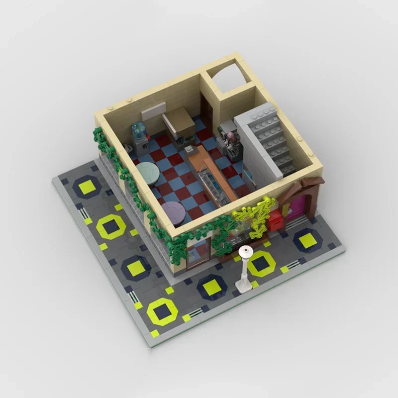 Street View Modell Moc Bausteine Himmel Haus Modell Technologie Modulare Ziegel DIY Montage Bau Spielzeug Urlaub Geschenke