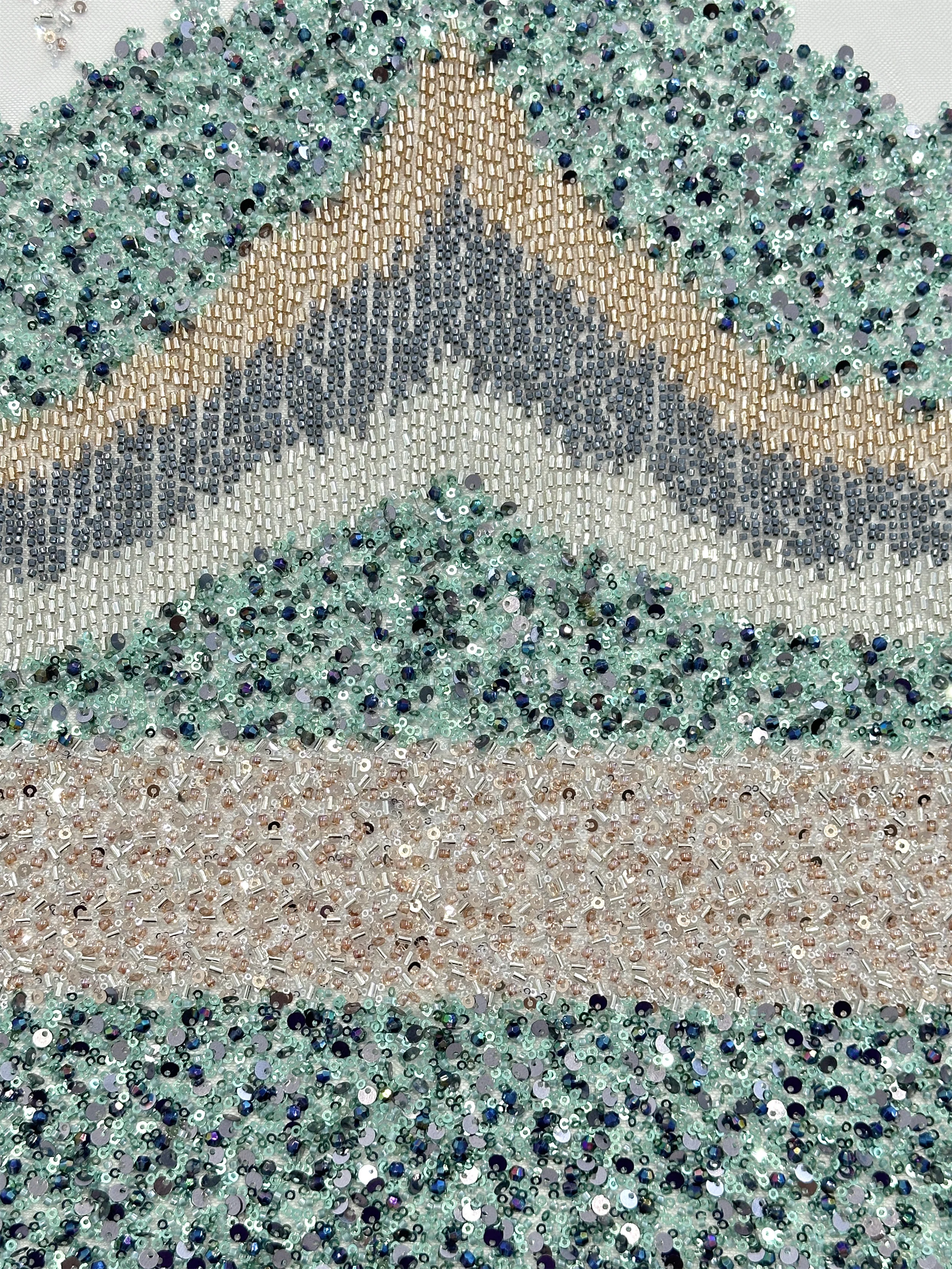 Heavy Mesh Lace with High Quality Wedding Party French Net Sequins Lace in 6 Types of Stones and Beads For Wedding Dress