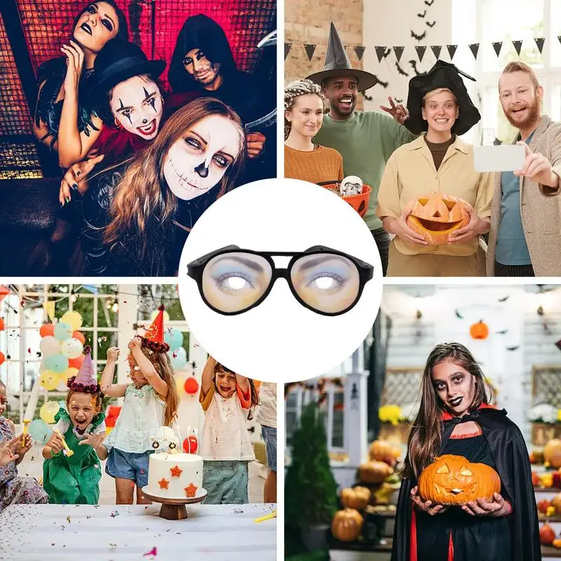 Lunettes pour les yeux pour Halloween, jouet amusant, déguisement, gags et blague pratique, pour la journée des fous