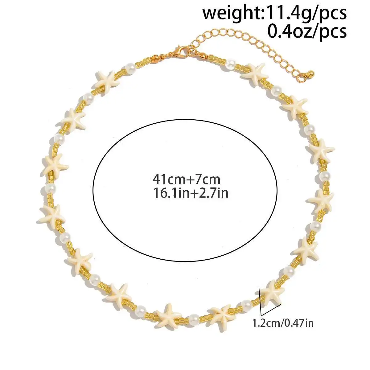IngeSight.Z الهيب هوب الشرير تقليد اللؤلؤ نجم البحر قلادة الرجال النساء القوطي خمر كريستال عقد من اللؤلؤ الصيف الشاطئ مجوهرات هدية #4