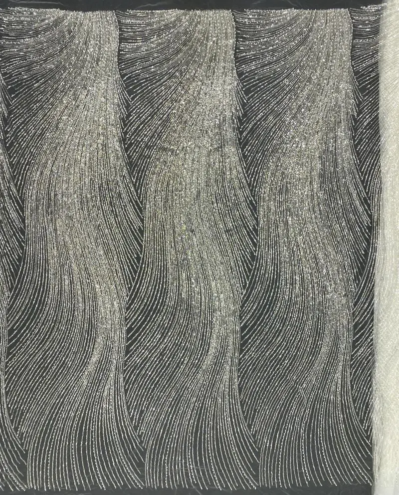 

Роскошная жемчужная ткань, сетчатая кружевная ткань, ткань с бисером, тюль с жемчугом, продается во дворе