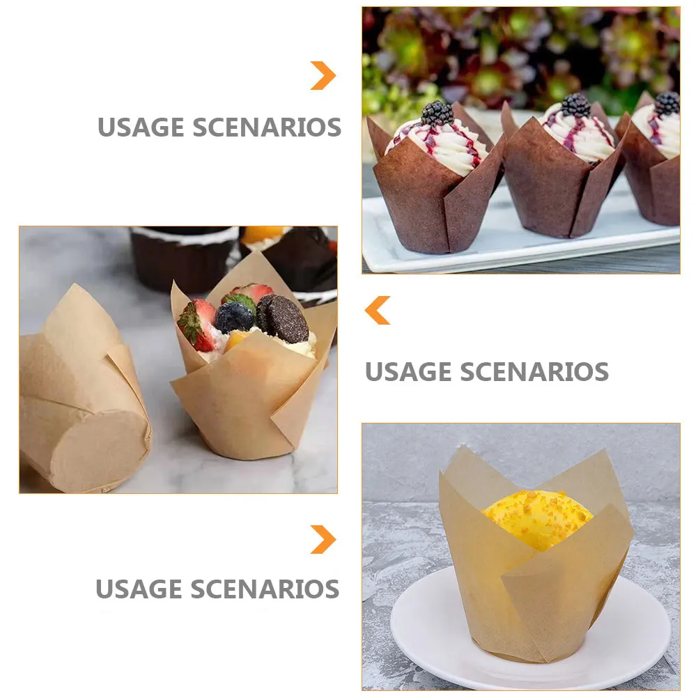

200pcs High Temperature Resistant Cake Paper Holder Greaseproof Baking Cups Heart Shaped Muffin Liners Wrappers