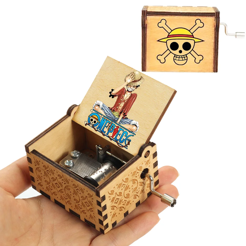 Wholesale Vintage Mechanical Wooden Crank Music Box Totoro One Piece Birthday Gifts For Girlfriend Christmas New Year Gift