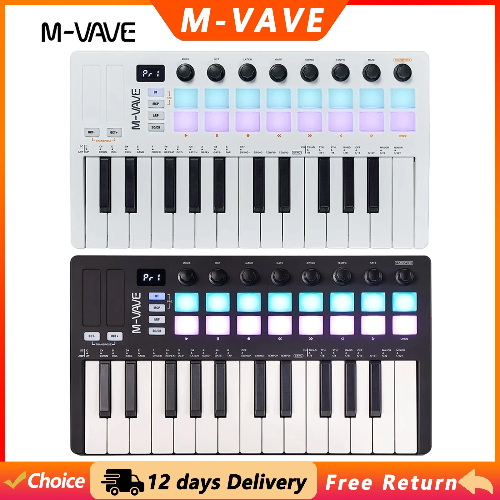 Midi Controller Pad - M-VAVE SMK-Ⅱ Clavier contrôleur MIDI 25