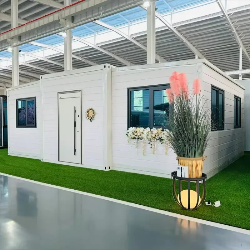 Expandable Container Home 40ft Solar Ready Modern Double Wing House Prefabricated Homes Expandable Container House