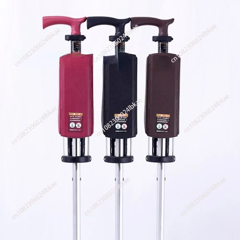 89cm Crutch Chair One-Click Foldable Crutch Stool Multifunctional Non-Slip Band Stool Folding Crutch Chair for the Elderly