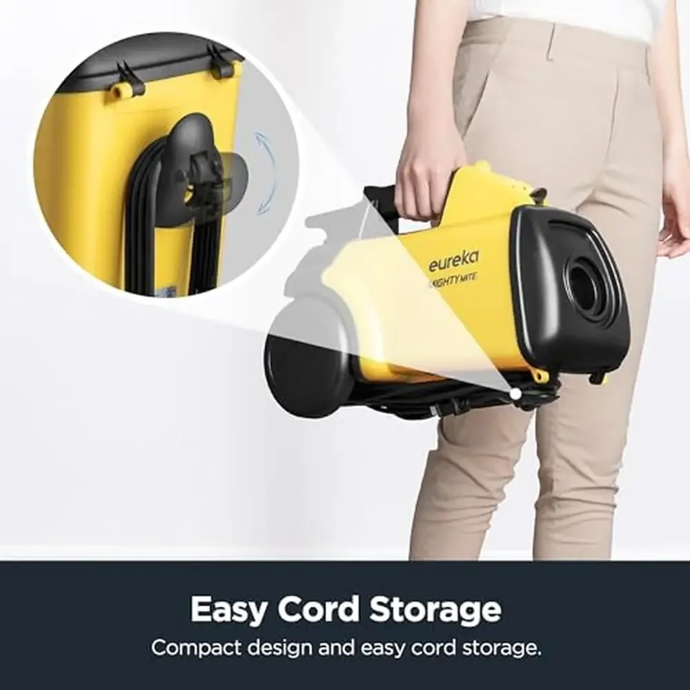 Aspiradora compacta con bolsa para alfombras y suelos duros, potente succión de 1200W con 5 bolsas para el polvo