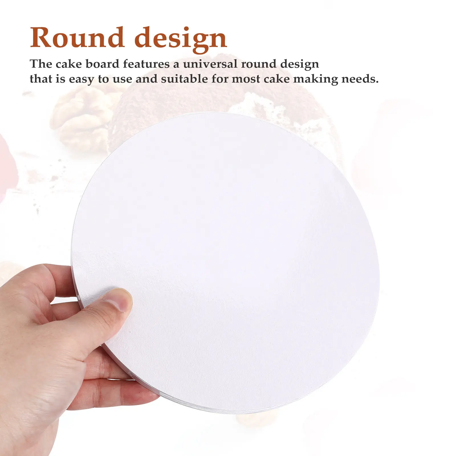 10Pcs 10 Inch Round Cake Board Drums Non-Stick Corrugated Paper Cake Bases Strong Support for Multi-Tier Cakes Display Transport